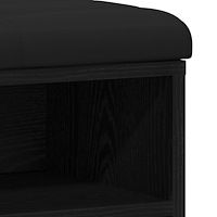 vidaXL Förvaringsbänk svart ek 100x30x48 cm konstruerat trä