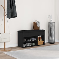 vidaXL Förvaringsbänk svart ek 80x30x45 cm konstruerat trä