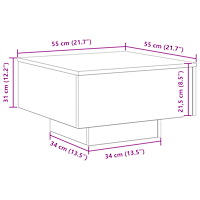 vidaXL Soffbord med LED-lampor artisan ek 55x55x31 cm