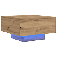 vidaXL Soffbord med LED-lampor artisan ek 55x55x31 cm