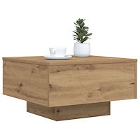 vidaXL Soffbord med LED-lampor artisan ek 55x55x31 cm