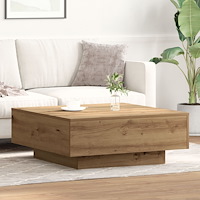 vidaXL Kaffe Bord Hantverksmässig Ek 80x80x31 cm Trä