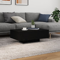 vidaXL Soffbord med LED-lampor svart ek 85x55x31 cm