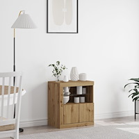 vidaXL Sideboard med LED-lampor artisan ek 60,5x37x67 cm