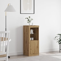 vidaXL Sideboard med LED-lampor artisan ek 41x37x100 cm