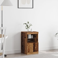 vidaXL Sideboard med LED-lampor återvunnet trä 41x37x67 cm