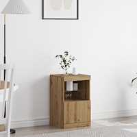 vidaXL Sideboard med LED-lampor artisan ek 41x37x67 cm