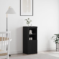 vidaXL Sideboard med LED-lampor svart ek 41x37x100 cm