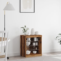 vidaXL Sideboard med LED-lampor återvunnet trä 60,5x37x67 cm