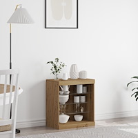 vidaXL Sideboard med LED-lampor i artisan ek 60,5x37x67 cm