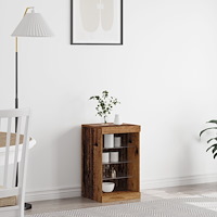 vidaXL Sideboard med LED-lampor återvunnet trä 41x37x67 cm