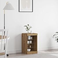 vidaXL Sideboard med LED-lampor artisan ek 41x37x67 cm