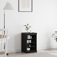 vidaXL Sideboard med LED-lampor svart ek 41x37x67 cm