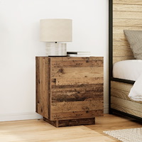 vidaXL Sängbord med LED-belysning 2 st Gammalt trä 45x40x55 cm