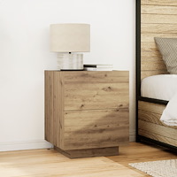 vidaXL Sängbord med LED-lampor artisan ek 45x40x55 cm