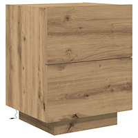 vidaXL Sängbord med LED-lampor artisan ek 45x40x55 cm