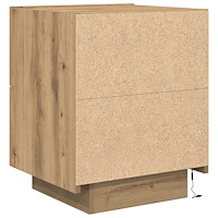 vidaXL Sängbord med LED-lampor artisan ek 45x40x55 cm