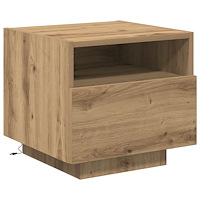 vidaXL Sängbord med LED-lampor 2 st artisan ek 40x39x37 cm