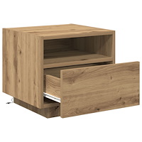 vidaXL Sängbord med LED-lampor 2 st artisan ek 40x39x37 cm