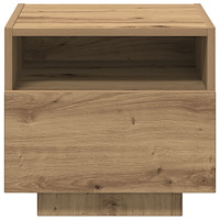 vidaXL Sängbord med LED-lampor 2 st artisan ek 40x39x37 cm