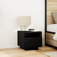vidaXL Sängbord med LED-lampor 2 st svart ek 40x39x37 cm