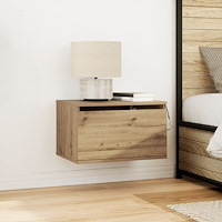 vidaXL Sängbord med LED-lampor 2 st Väggmonterad Artisan Ek