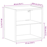 vidaXL Svävande hylla återvunnet trä 40x28,5x40 cm konstruerat trä