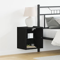 vidaXL Svävande hylla svart ek 40x28,5x40 cm konstruerat trä