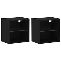 vidaXL Svävande hylla 2 st svart ek 40x28,5x40 cm konstruerat trä