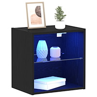 vidaXL Svävande hylla 2 st svart ek 40x28,5x40 cm konstruerat trä