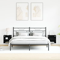 vidaXL Svävande hylla 2 st svart ek 40x28,5x40 cm konstruerat trä