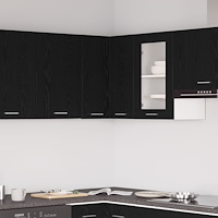 vidaXL Hängande Hörnskåp - Svart Ek - 57x57x60 cm - Tillverkat av Konstruerat Trä