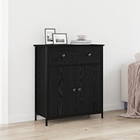 vidaXL Sideboard svart ek 70x30x80 cm konstruerat trä och stål