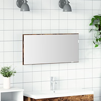 vidaXL Badrumsspegel med förvaringsskåp och LED rökt ek 80x37 cm