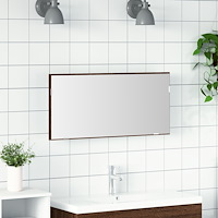 vidaXL Badrumsspegel med förvaringsskåp och LED brun ek 80x37 cm