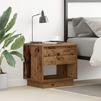 vidaXL Sängbord Gamla trä 45x34x44 cm Ingenjörsträ