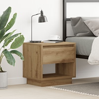 vidaXL Sängbord Artisan Ek 45x34x46 cm Konstruerat trä