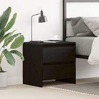 vidaXL Sängbord Svart Ek 45x34x44,5 cm Konstruerat Trä