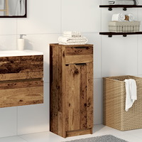 vidaXL Badskåp Gamla Trä 32x34x90 cm Engineered Wood