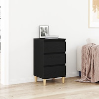 vidaXL Sängbord Svart Ek 40x35x70 cm Konstruerat trä