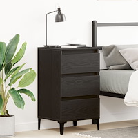 vidaXL Sängbord Svart Ek 40x35x70 cm Konstruerat trä