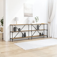 vidaXL Konsolbord artisan ek 200x30x75 cm konstruerat trä och stål