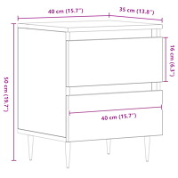vidaXL Sängbord artisan ek 40x35x50 cm konstruerat trä