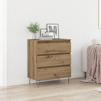 vidaXL Sideboard med lådor artisan ek 60x35x70 cm konstruerat trä
