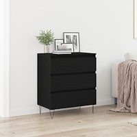 vidaXL Sideboard med lådor svart ek 60x35x70 cm konstruerat trä