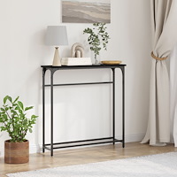 vidaXL Konsolbord Svart Ek 75x19,5x75 cm Konstruerat Trä