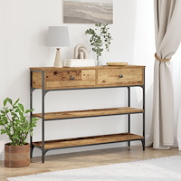 vidaXL Konsolbord återvunnet trä 100x25x75 cm konstruerat trä och stål
