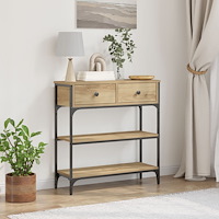 vidaXL Konsolbord artisan ek 72,5x25x75 cm konstruerat trä och stål