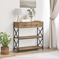vidaXL Konsolbord artisan ek 75x28x75 cm konstruerat trä och stål
