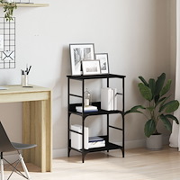 vidaXL Bokhylla Svart Ek 50x33x82 cm Konstruerat Trä och Stål